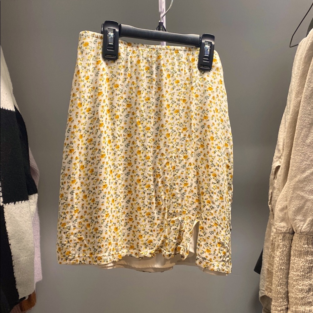 Hollister Yellow Floral Mini Skirt